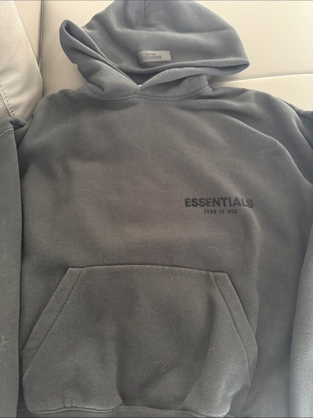 Fear of God ESSENTIALS Black Hoodie with Subtle Logo